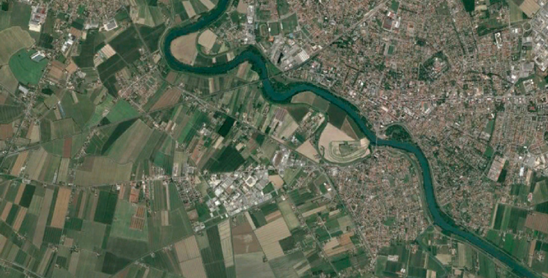 Vista satellitare di area da indagare per la valutazione del rischio bellico residuo