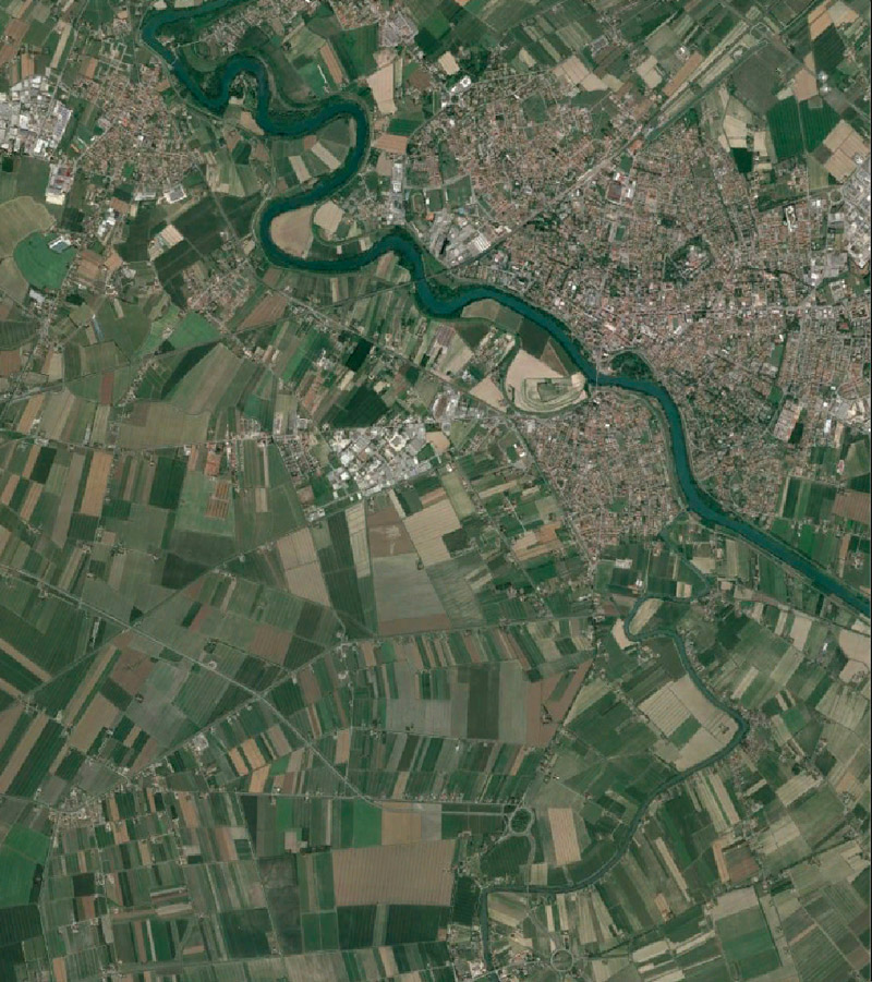 Vista satellitare di area da indagare per la valutazione del rischio bellico residuo